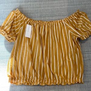 American Eagle Yellow Striped Top